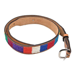 Vintage 3-D Richard Stump Belt DDD Woven Tribal USA Made Size 36 Colorful Womens